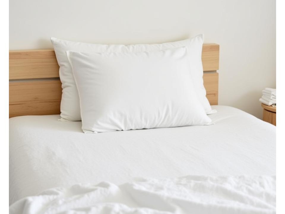 Le Lit Scandinave - Lit en bois clair avec literie simple